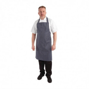 Põlle esipaelaga triibuline sinine ja valge 965 x 710 mm - Whites Chefs Clothing - Fourniresto