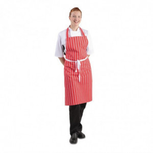 Punane ja valge triibuline põllekleit 710 x 970 mm - Whites Chefs Clothing - Fourniresto