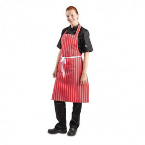 Punane ja valge triibuline põllekleit 710 x 970 mm - Whites Chefs Clothing - Fourniresto