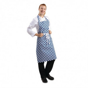 Põll ruudulises sinise ja valge polüester-puuvillases materjalis 710 x 970 mm - Whites Chefs Clothing - Fourniresto