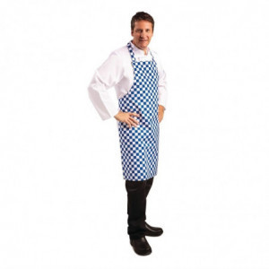 Põll ruudulises sinise ja valge polüester-puuvillases materjalis 710 x 970 mm - Whites Chefs Clothing - Fourniresto