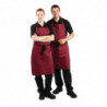 Põlle esipaneeliga Bordeaux polüester-puuvillast 710 x 970 mm - Whites Chefs Clothing - Fourniresto