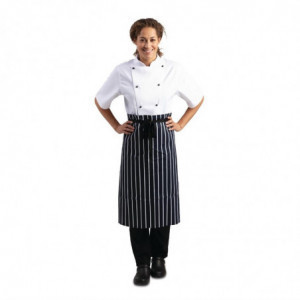 Köögiapron triibuline sinine ja valge 760 x 920 mm - Whites Chefs Clothing - Fourniresto