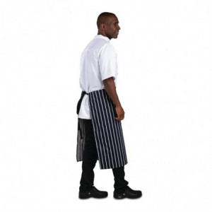 Köögiapron triibuline sinine ja valge 760 x 920 mm - Whites Chefs Clothing - Fourniresto