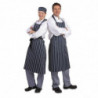 Pikendatud taskuta mere- ja valge triibuline põllekleit - Whites Chefs Clothing - Fourniresto