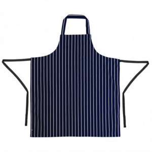 Pikendatud taskuta mere- ja valge triibuline põllekleit - Whites Chefs Clothing - Fourniresto