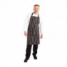 Köögi triibuline esiliist must-valge 760 x 970 mm - Whites Chefs Clothing - Fourniresto