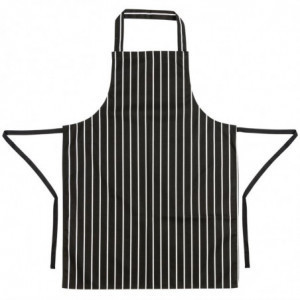 Köögi triibuline esiliist must-valge 760 x 970 mm - Whites Chefs Clothing - Fourniresto