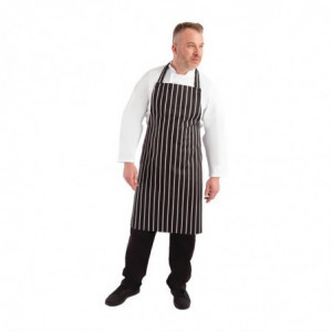 Köögi triibuline esiliist must-valge 760 x 970 mm - Whites Chefs Clothing - Fourniresto