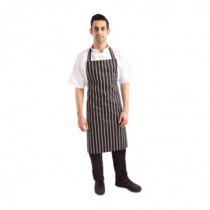 Köögi triibuline esiliist must-valge 760 x 970 mm - Whites Chefs Clothing - Fourniresto