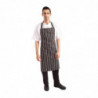 Köögi triibuline esiliist must-valge 760 x 970 mm - Whites Chefs Clothing - Fourniresto