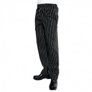 Köögipüksid Unisex Baggy Triibuline Must ja Valge - Suurus M - Chef Works - Fourniresto