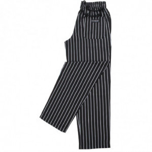 Köögipüksid Baggy triibulised must-valged - suurus XL - Chef Works - Fourniresto