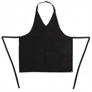 Serveerija mustvalge polüester-puuvillane V-kaelusega esiliist 838 x 698 mm - Whites Chefs Clothing - Fourniresto