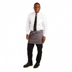 Serveerija lühike hall antratsiitpolüesterpuuvillast esiliist 750 x 373 mm - Whites Chefs Clothing - Fourniresto