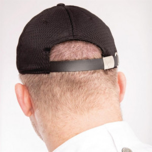 Cool Vent musta baseball-müts sinise äärisega polüester-puuvillast - Üks suurus - Chef Works - Fourniresto