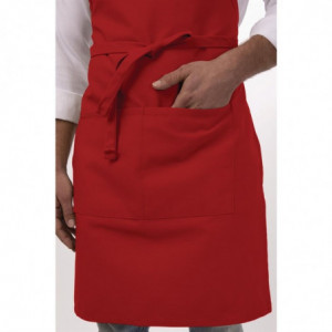 Põlle esipaneeliga, reguleeritava kaelapaela ja topelttaskuga punane 610 x 860 mm - Chef Works - Fourniresto