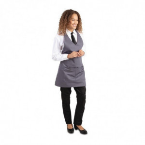 Serveerija esiliist V-kaelusega antratsiithall polüester-puuvillast 838 x 698 mm - Whites Chefs Clothing - Fourniresto