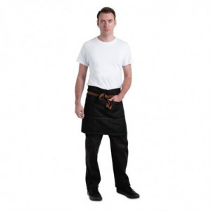 Must Memphisi lühike must puuvillane kelneri esiliist 725 x 480 mm - Chef Works - Fourniresto
