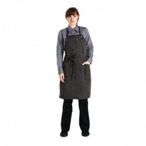 Põlle Bavette Taupe Urban Dorset puuvillast 762 x 863 mm - Chef Works - Fourniresto