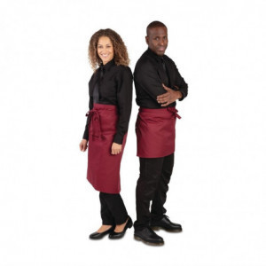 Serveerija lühike polüester-puuvillane esiliist Bordeaux 373 x 750 mm - Whites Chefs Clothing - Fourniresto