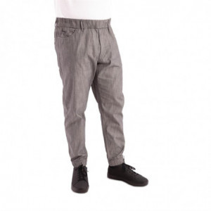 Köögipüksid Jogger peenete mustvalgete triipudega - suurus XL - Chef Works - Fourniresto