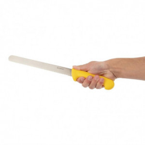 Kollane sakilise teraga lõikenoa pikkus 25,5 cm - Hygiplas - Fourniresto