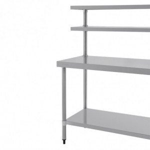 Roostevabast terasest laud kahe ülemise riiuliga 1800 x 600 mm - Vogue - Fourniresto