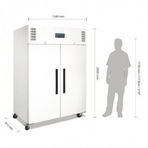 Positiivne valge GN 2/1 topeltukseline külmik 1200 L - Polar - Fourniresto