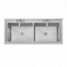 Topelt sügava kraanikausiga tagaseinaga 2 x 100 L 1410 x 600 mm - Vogue - Fourniresto
