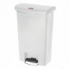 Prügikast Pedaliga Esiosaga Laia Slim Jim StepOn Valge 50L - Rubbermaid - Fourniresto