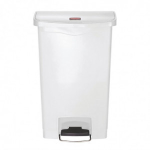 Prügikast Pedaliga Esiosaga Laia Slim Jim StepOn Valge 50L - Rubbermaid - Fourniresto