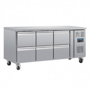 Jahutatud laud GN 1/1 ventileeritud 6 sahtliga seeria U 465L - Polar - Fourniresto