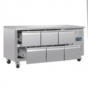 Jahutatud laud GN 1/1 ventileeritud 6 sahtliga seeria U 465L - Polar - Fourniresto