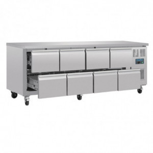 Jahutatud laud GN 1/1 ventileeritud 8 sahtliga seeria U 616L - Polar - Fourniresto