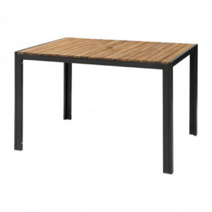Nelikantne terasest ja akaatsiast laud - 120 cm - Bolero - Fourniresto