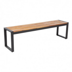 Tööstuslikud terasest ja akaatsiast pingid 160 cm - 2 tk komplektis - Bolero - Fourniresto