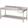 Peakokalaud parempoolse valamuga ja roostevabast terasest tagaseinaga - L 1200x S 700mm - Gastro M