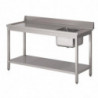 Table D'Entrée Lave-Vaisselle en Inox Avec Bac À Droite Dosseret Et Tablette Inférieure - L 1000 x P 700mm - Gastro M