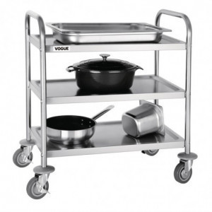 Roostevabast terasest koristuskäru - 3 taset - L 710 x P 405mm - 128Kg - Vogue