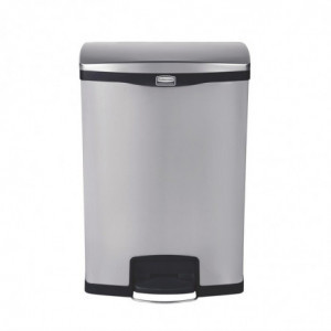 Prügikast pedaaliga eesmises osas roostevabast terasest Slim Jim - 90L - Rubbermaid