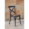 Patiniseeritud puidust toolid ristuvate seljadega - mustad - Bolero - Fourniresto
