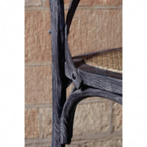 Patiniseeritud puidust toolid ristuvate seljadega - mustad - Bolero - Fourniresto