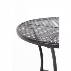 Ümar aukudega terasest bistroolaud - must - 600 mm - Bolero - Fourniresto