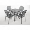 Ruudukujuline avatud terasest bistroolilaud - must - 700 mm - Bolero - Fourniresto