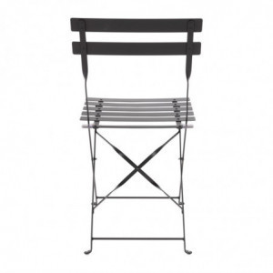 Terrassitoolid terasest - mustad - 2 tk komplektis - Bolero - Fourniresto