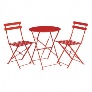 Terrassitoolid terasest - punased - 2 tk komplektis - Bolero - Fourniresto