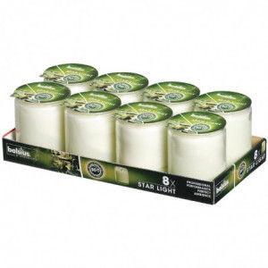 Bougie-klaasist läbipaistev Bolsius Starlight - 8 tk komplektis - FourniResto - Fourniresto