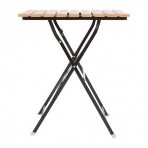 Ruudukujuline bistroolaud puiduimitatsiooniga - 600mm - Bolero - Fourniresto