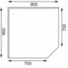 Nurga roostevabast terasest laud - 900 x 700mm - Vogue